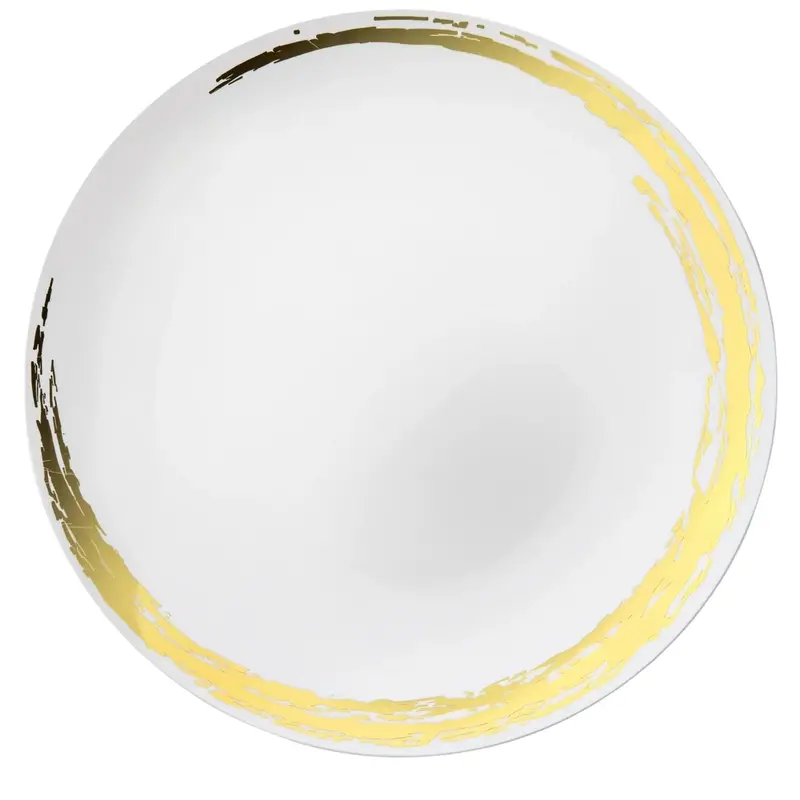 10.25-Inch White-And-Gold Whisk Disposable Dinner Plates – 10-Pack 1