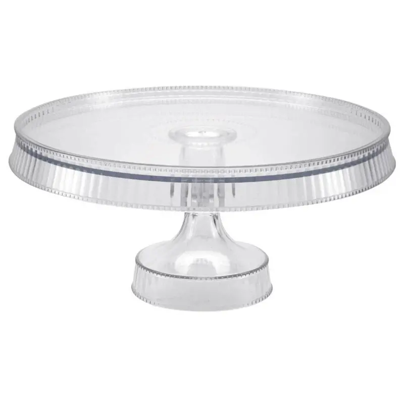10.5-Inch Crystal-Clear Heavy-Duty Plastic Cake Stand 1
