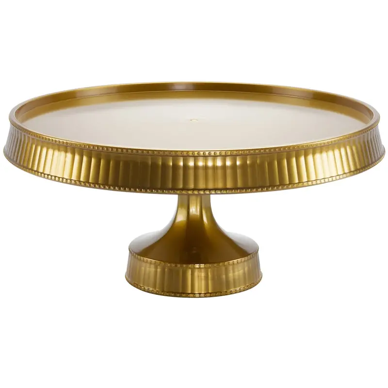 10.5-Inch Gold-Finished Heavy-Duty Plastic Cake Stand 1