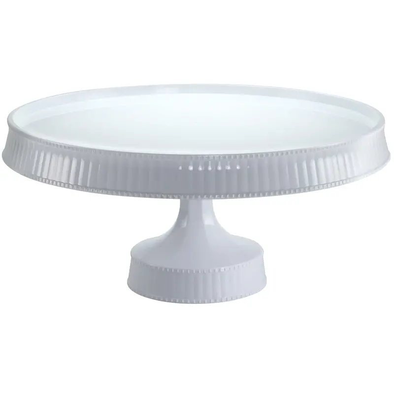 10.5-Inch Matte White Heavy-Duty Plastic Cake Stand 1