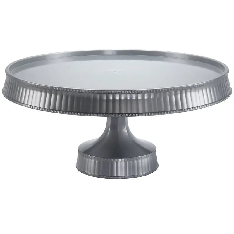 10.5-Inch Silver-Finished Heavy-Duty Plastic Cake Stand 1