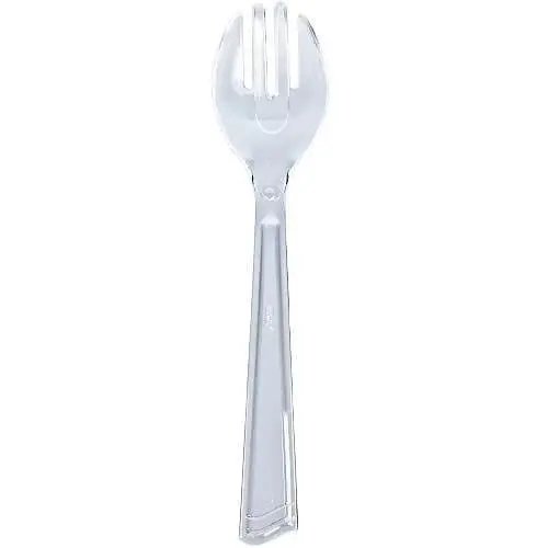 10" Clear Heavy-Duty Plastic Serving Fork 1