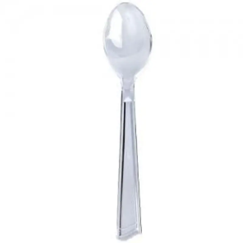 10" Clear Heavy-Duty Plastic Serving Spoon 1