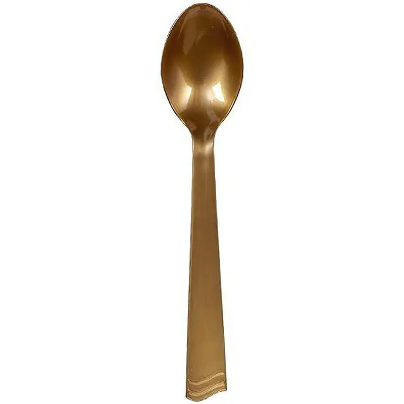 10" Gold Heavy-Duty Plastic Serving Spoon 1