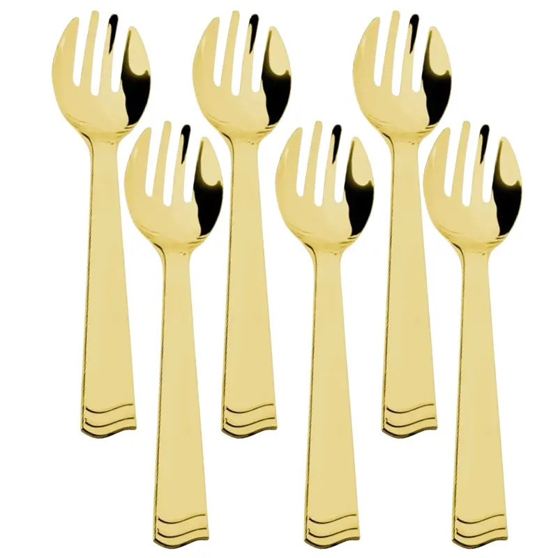 10-Inch Gold-Finished Plastic Serving Fork 1