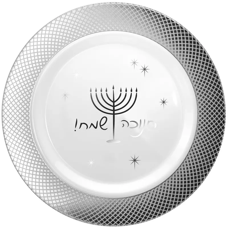 10-Inch Silver Heavyweight Plastic Dinner Plates (10-Pack) 1