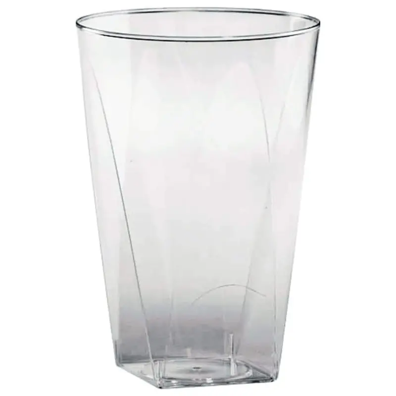 10 Oz Square-Bottom Elegant Clear Plastic Wine Tumbler 1