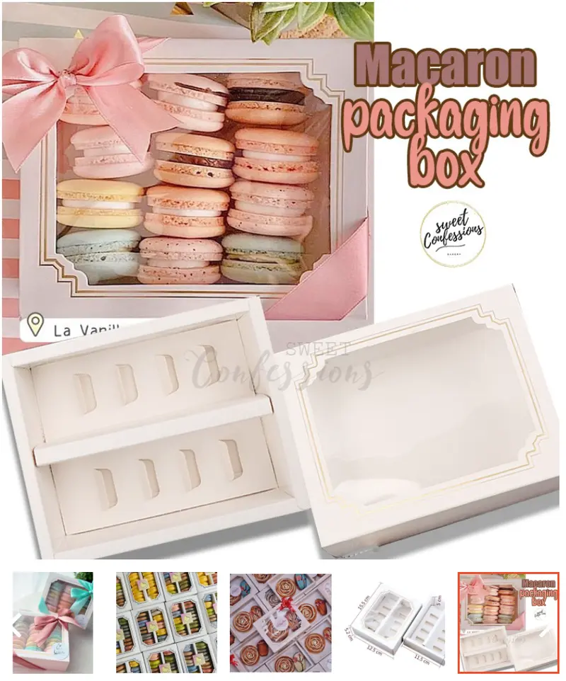 10-Pack 10-Macaron Paper Boxes – Festive Mini Tart-Style Gift Packaging 1