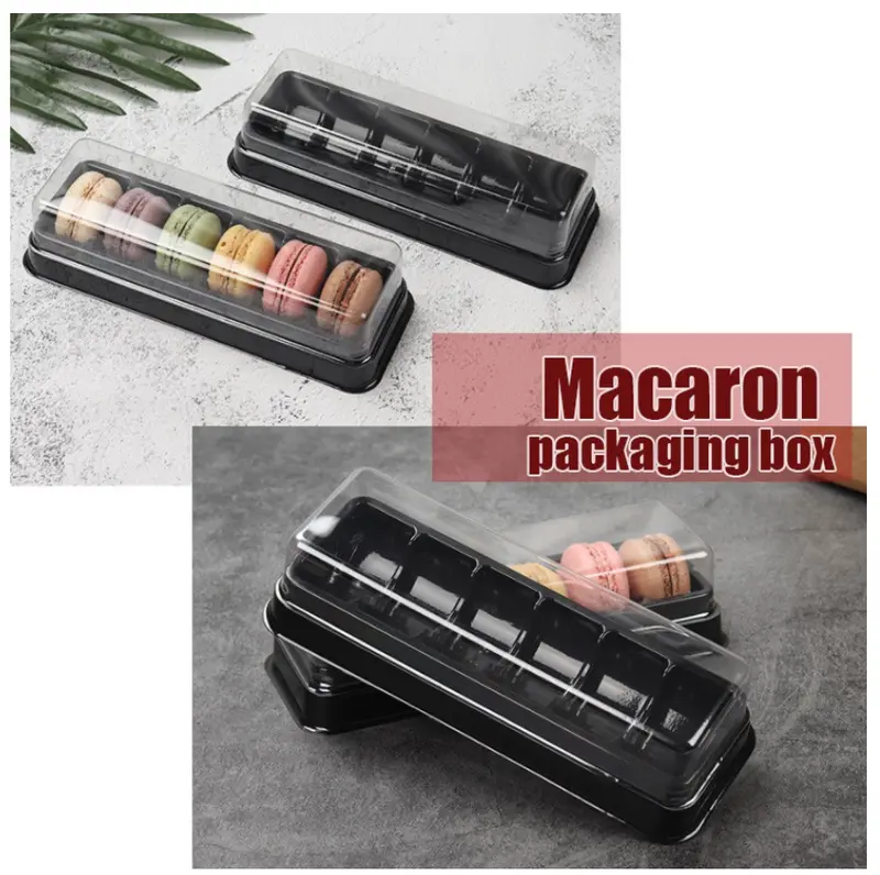 10-Pack 6-Macaron Capacity Boxes – Compact Plastic Packaging For Gourmet Confections 1