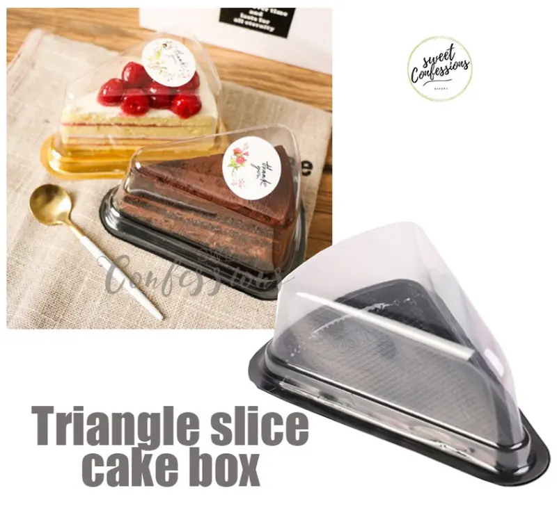 10-Pack Clear Plastic Triangle Cake Boxes – Individual Slice Packaging 1