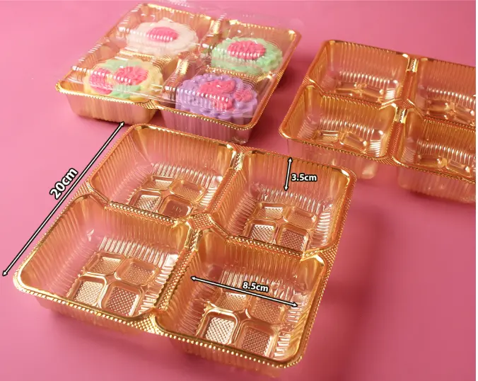 10-Pack Large Clear Plastic Mooncake Trays – 125G/150G Inner Packaging Inserts 1