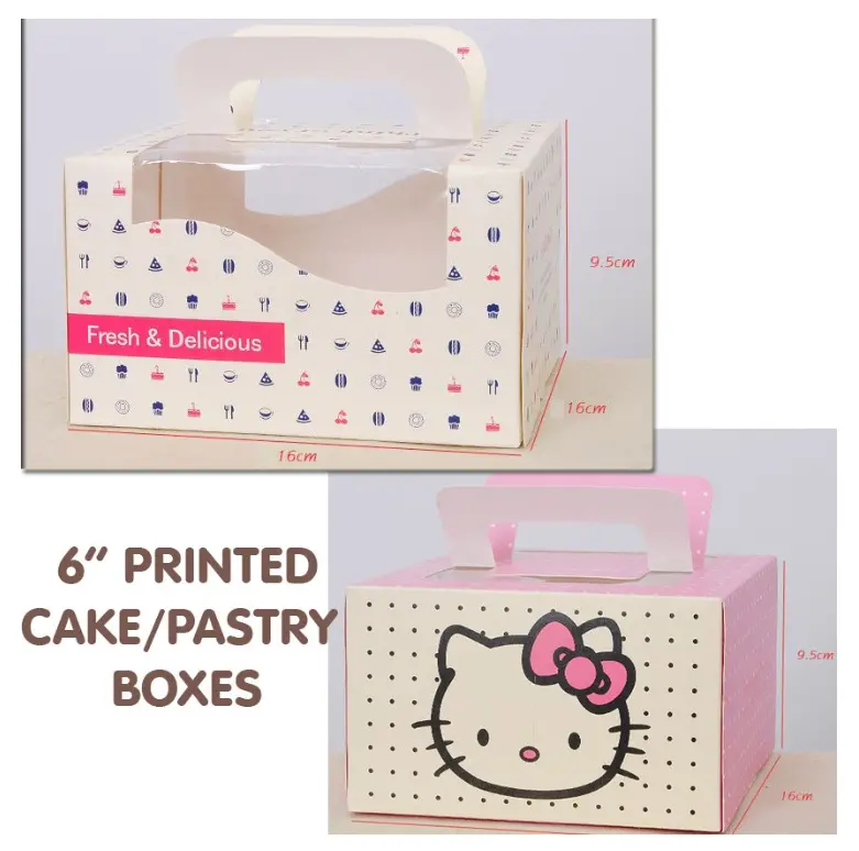 10-Pack Pastry Gift Boxes – 4-Inch And 6-Inch Handle-Ready Dessert Packaging 1