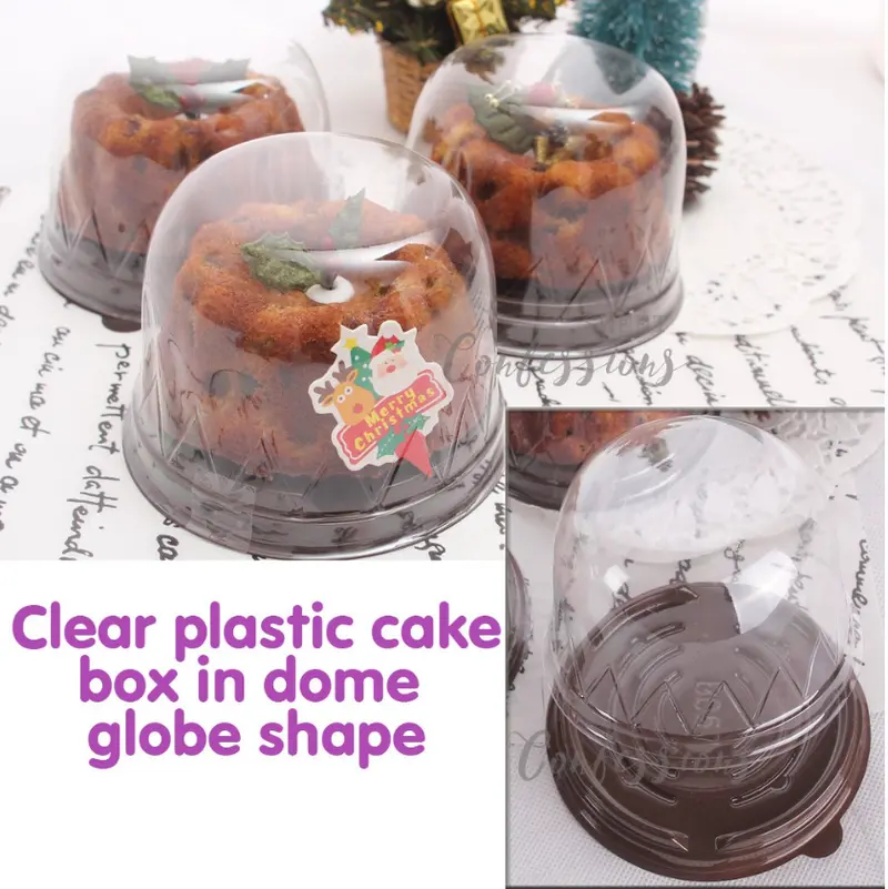 10-Pack Round Dome Cake Boxes – 4-Inch Clear Plastic Containers For Cupcakes And Bundt Cakes 1