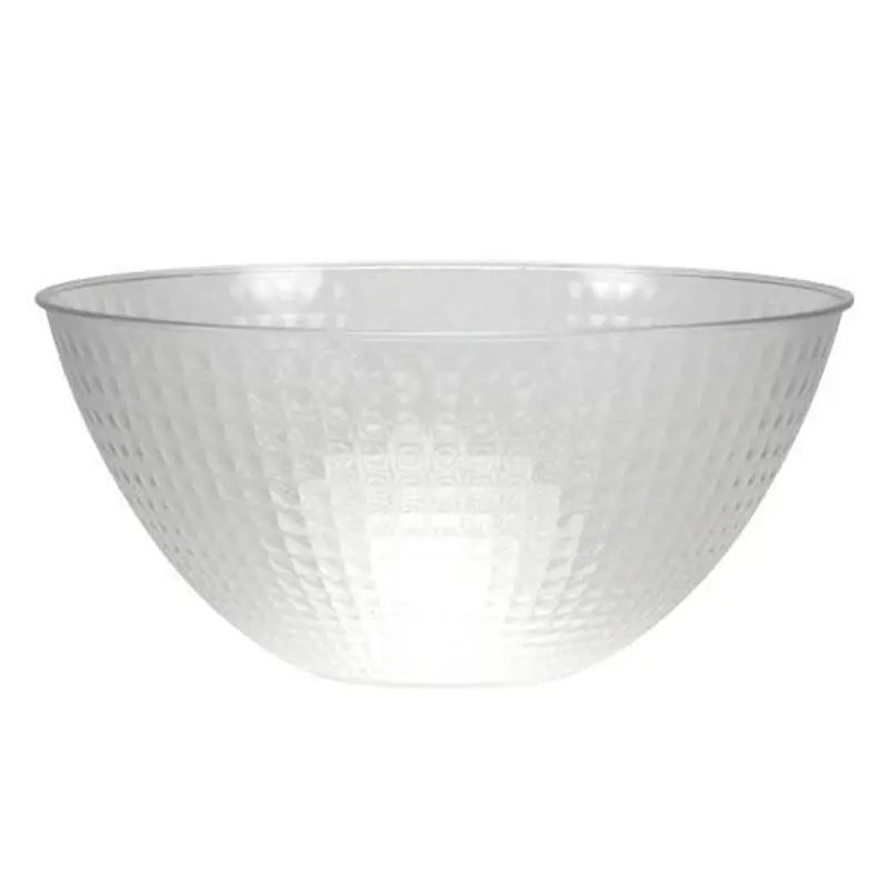 100-Ounce Clear Pixel-Textured Plastic Bowl – Modern Design 1
