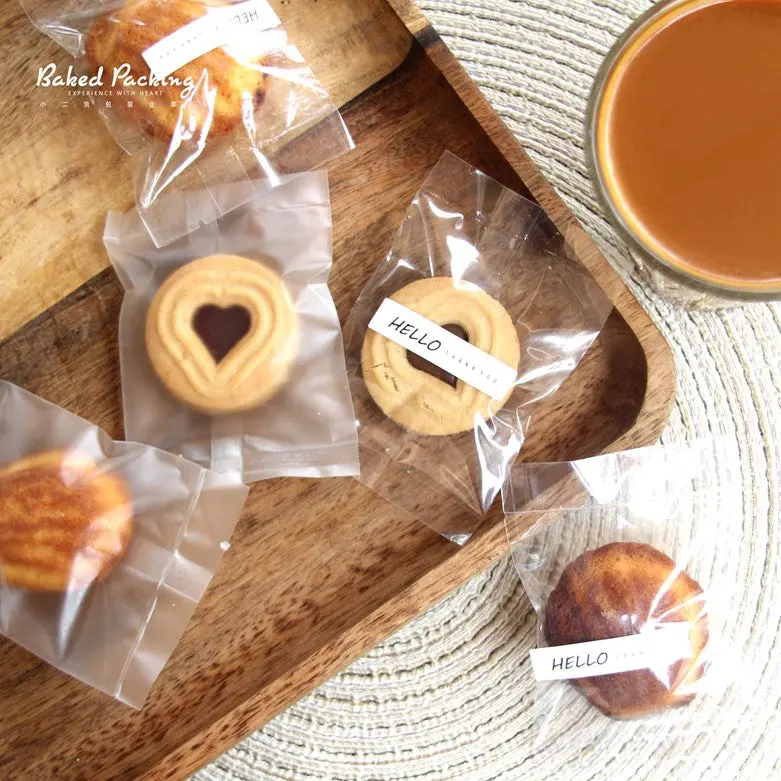100-Pack Heat-Sealable Clear Packaging Bags For Macarons, Nougat & Mooncakes 1
