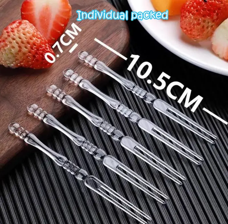 100-Piece Disposable Fruit Pick Forks – Compact Dessert Serving Tools 1