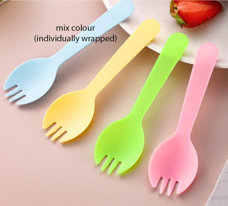 100-Piece Disposable Scoop Forks – Heavy-Duty Serving Utensils 1