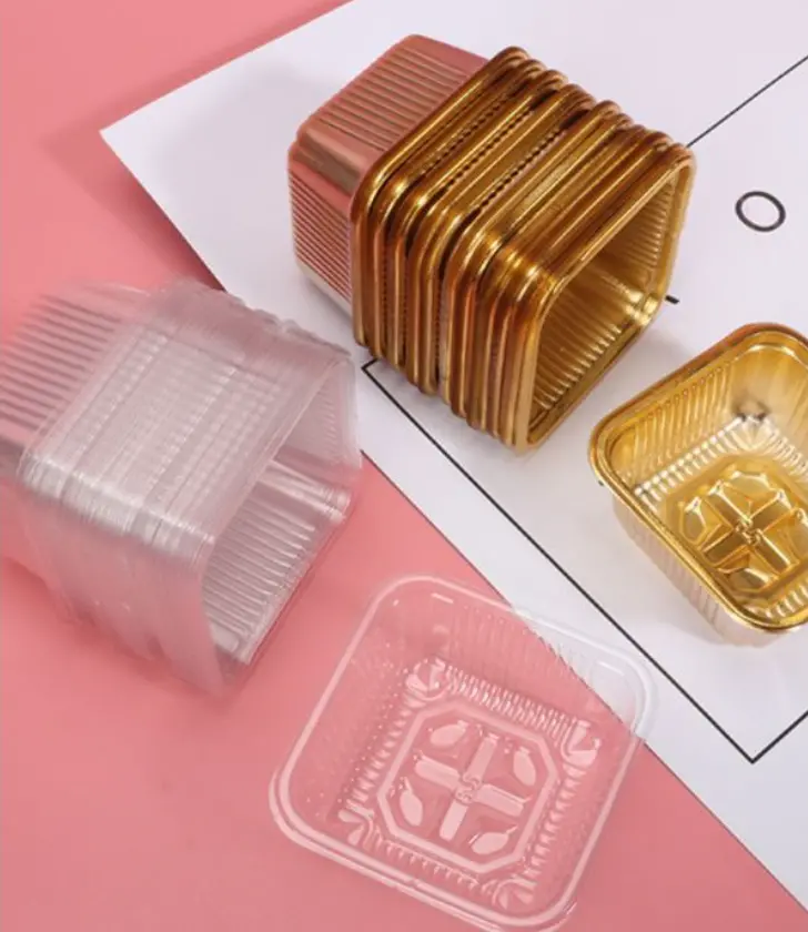 100-Piece Gold Mooncake Packaging Trays – Heat-Sealable Pastry Boxes For Festive Dessert Presentation 1