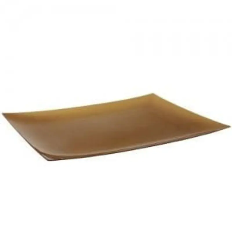 11.75-Inch Gold Rectangular Entrée Plastic Plates 1