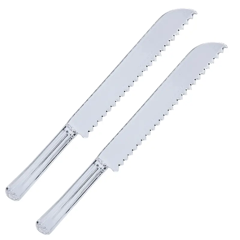 11" Clear Serrated Cake Knife Set (Plastic) 1