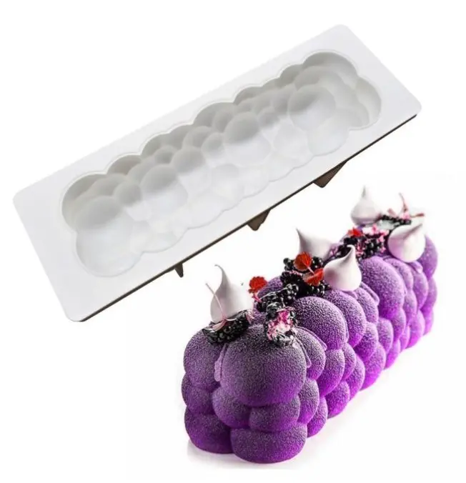 11-Inch Cloud-Shaped Log Cake Mold – Flexible Silicone Mold For Italian Mousse & Christmas Buche De Noel 1