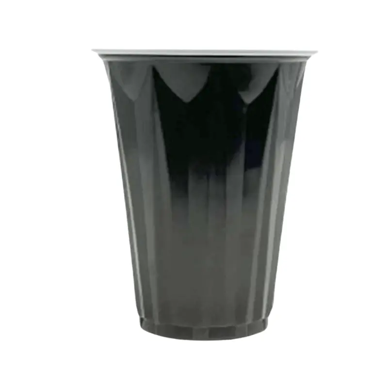 12-Ounce Black Rigid Plastic Beverage Cup — Single-Wall Disposable 1