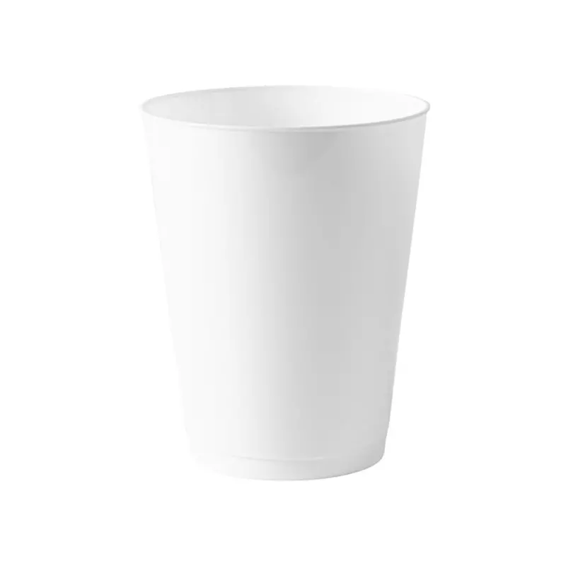 12-Ounce White Heavy-Duty Plastic Tumblers – Reusable-Look Disposable Drink Cups 1