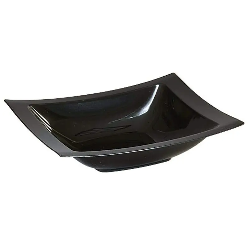 12 Oz Black Rectangular Plastic Soup Bowls 1