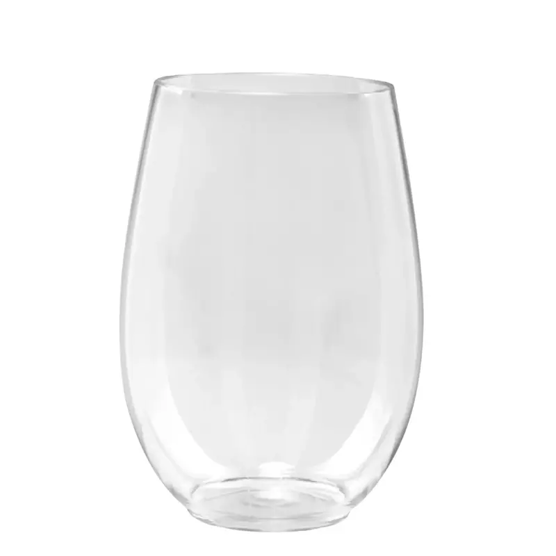 12 Oz Clear Stemless Wine Tumbler – Disposable Plastic Glass 1