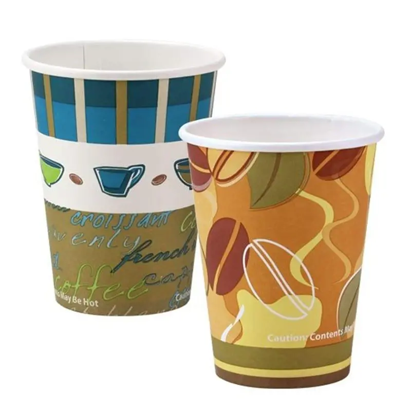 12 Oz Coffee Bean Print Paper Cup – Dual-Temperature Beverage Serving 1