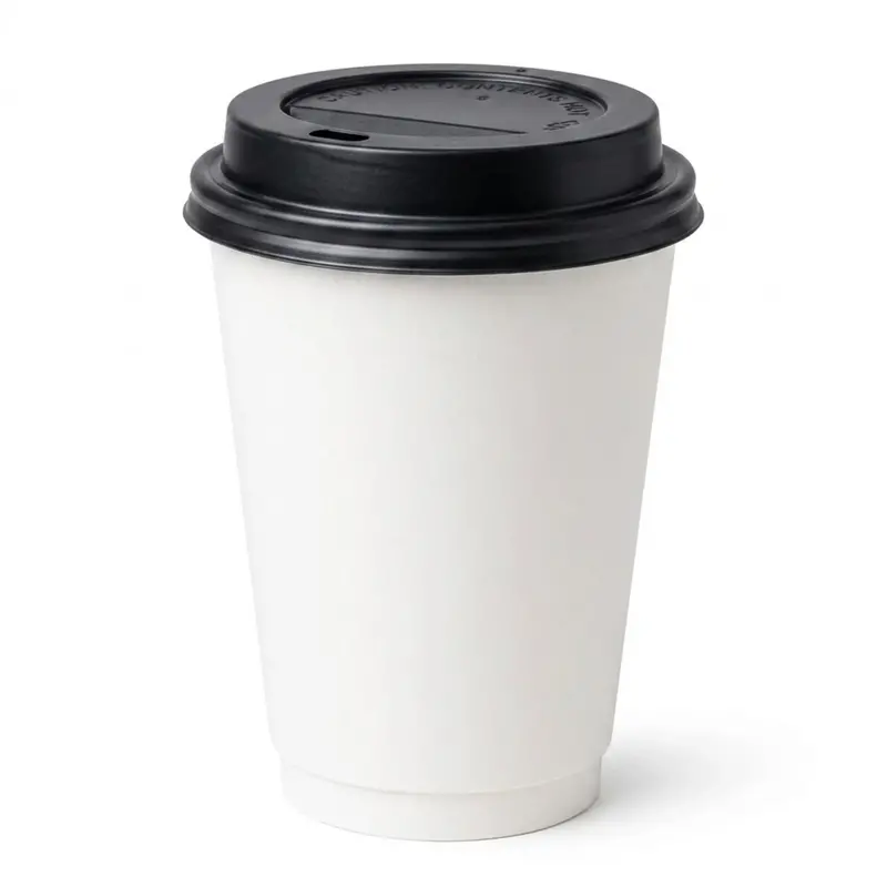 12 Oz Heaven Poly-Coated Paper Cups With Black Dome Lids – Wholesale Deal 1