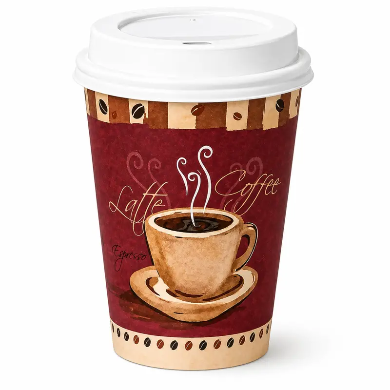 12 Oz Heaven Poly-Coated Paper Cups With White Dome Lids – Bulk Order 1