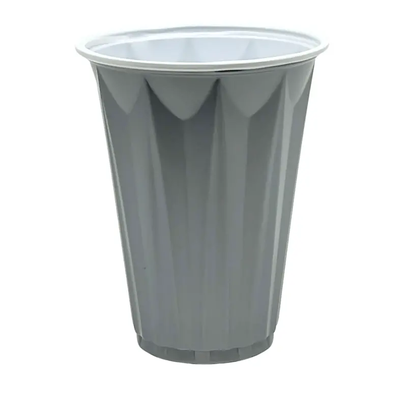 12Oz Metallic Silver Disposable Beverage Cups – Single-Use Plastic Drinkware 1