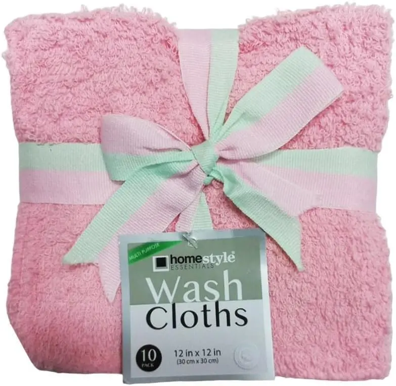 12×12-Inch 100% Cotton Wash Cloths – Assorted Colors – 10-Pack 1