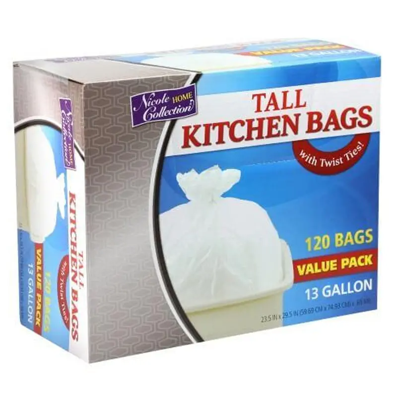 13-Gallon Heavy-Duty White Trash Bags – Premium Plastic Liners 1
