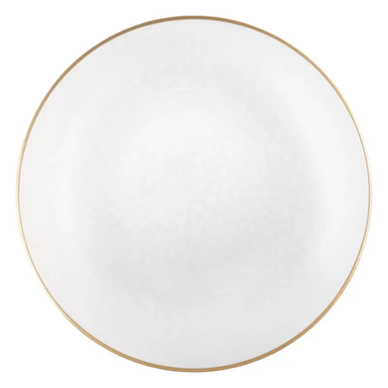 13-Inch Transparent Hammered Plastic Charger With Gold Rim Accent 1