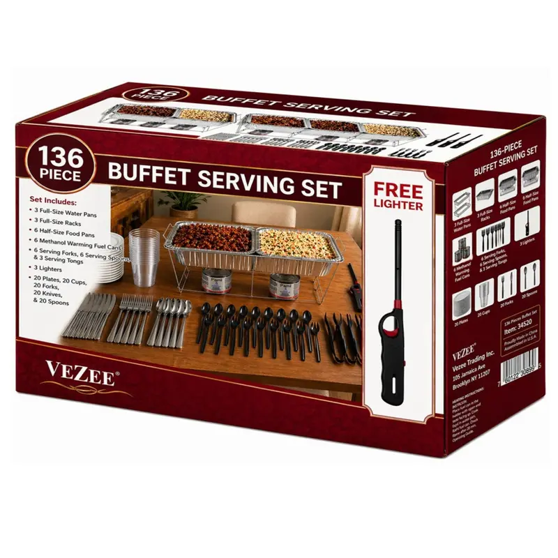 136-Piece Disposable Aluminum Chafing Dish Buffet Kit 1