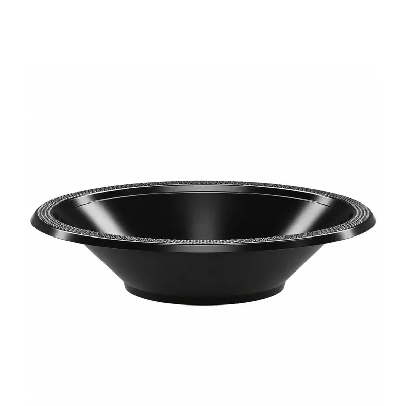 15 Oz Black Plastic Bowls (6-Pack) – Modern, Stackable Food Containers 1