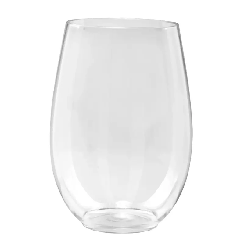 16 Oz Clear Stemless Disposable Plastic Wine Tumbler 1