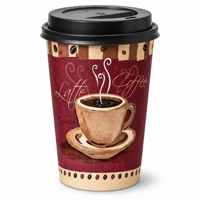 16 Oz Heaven Poly-Coated Paper Cups With Black Dome Lids – Wholesale Quantity 1