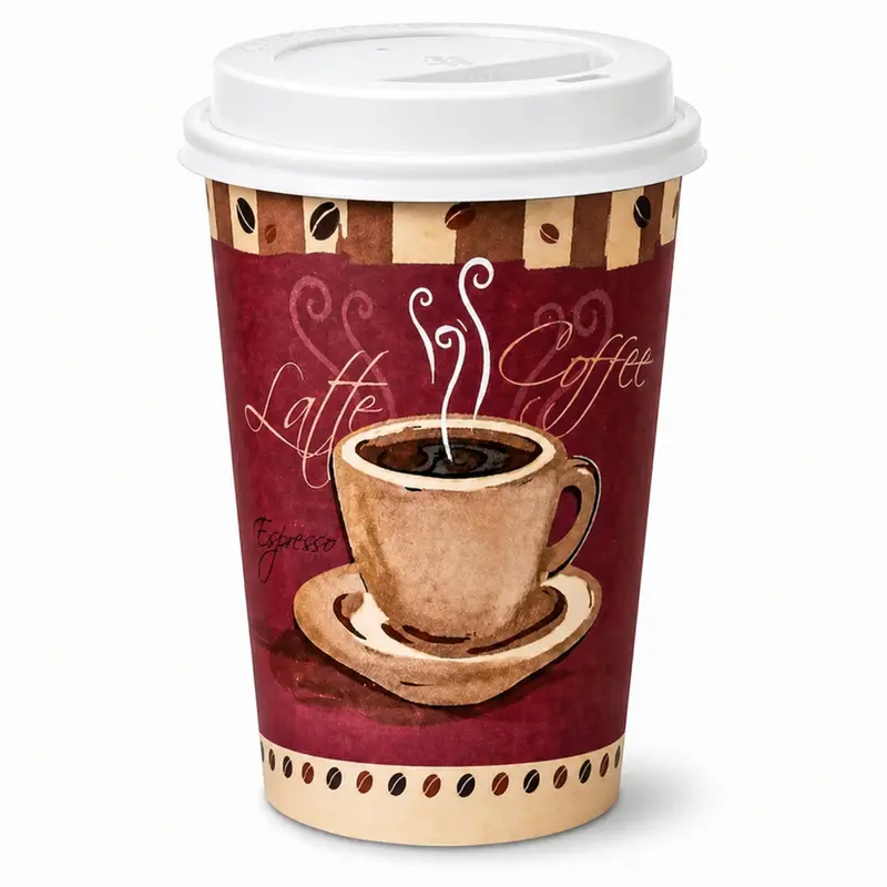 16 Oz Heaven Poly-Coated Paper Cups With White Dome Lids – Bulk Pack 1