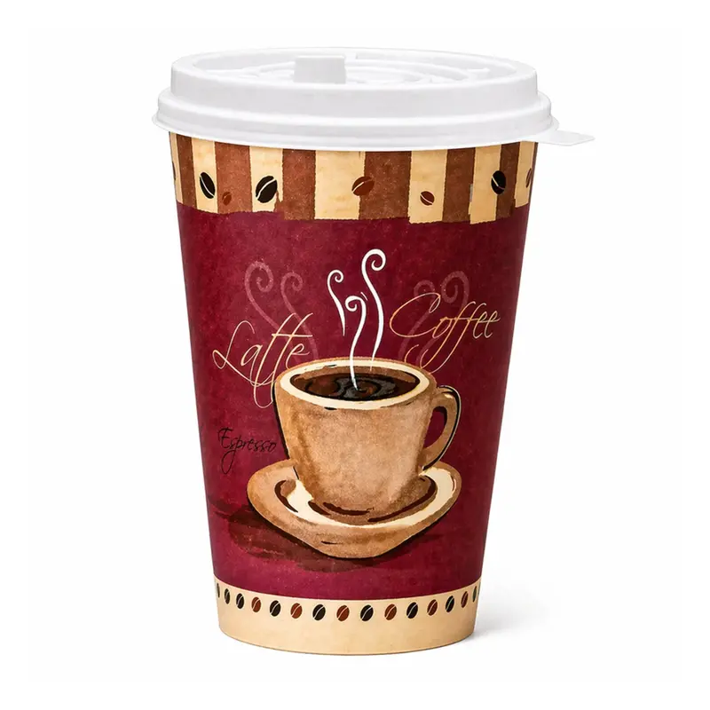 16 Oz Heaven Poly-Coated Paper Cups With White Flat Lids – Bulk Purchase 1