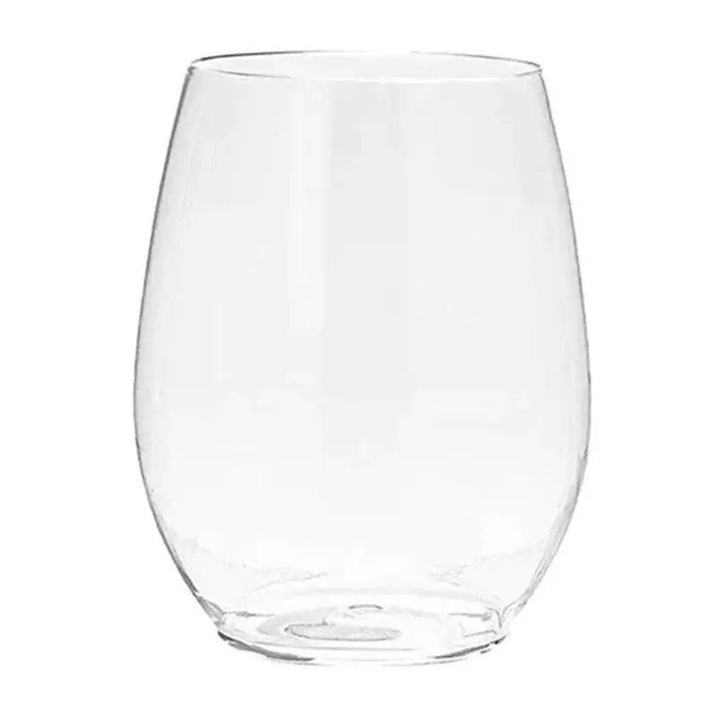 16Oz Clear Stemless Plastic Wine Goblets – Premium Disposable Set (6-Pack) 1