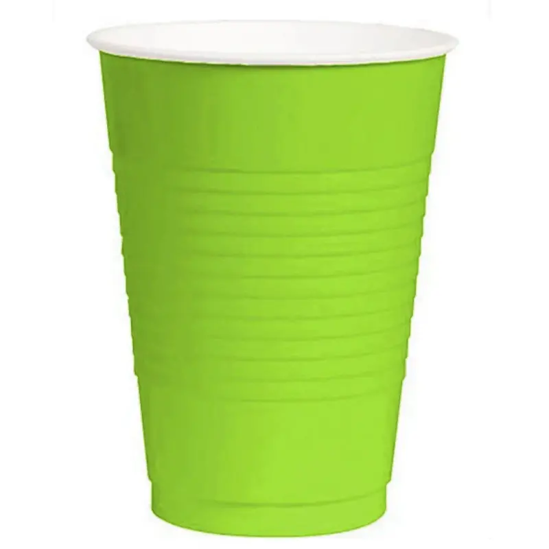18 Oz Lime Green Disposable Plastic Cups – 50-Pack 1