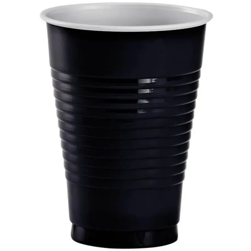 18 Oz Matte Black Plastic Cup – Stylish Solo-Style Beverage Container 1