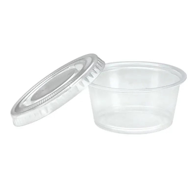2 Oz Portion Control Cups With Snap-On Lids – Clear Plastic 1