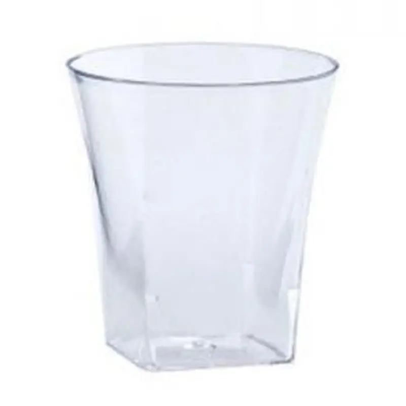 2 Oz Square-Base Clear Heavy-Duty Plastic Shot Tumbler 1