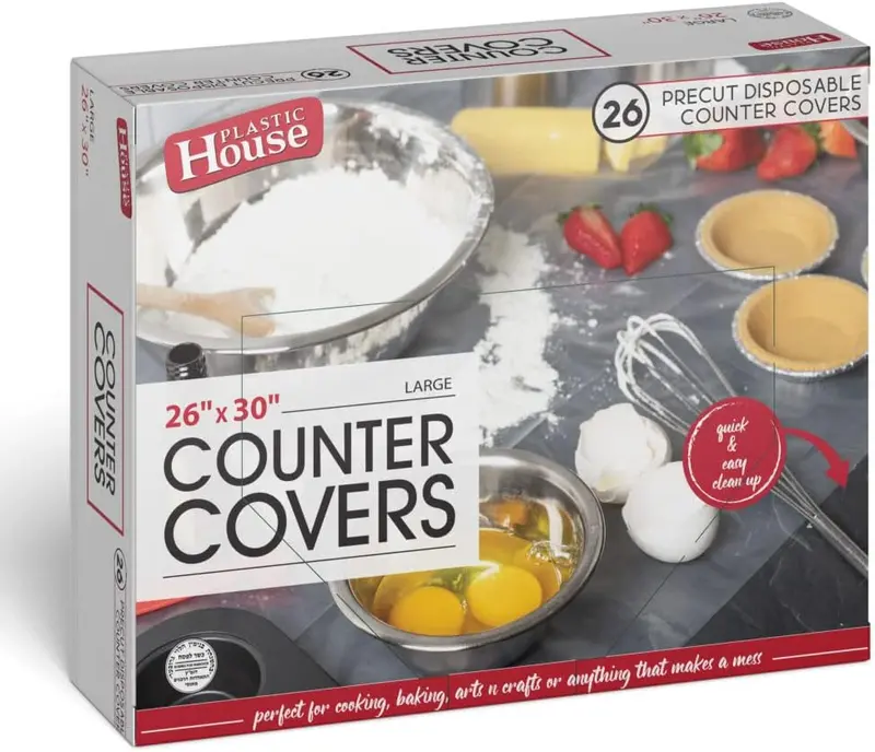 26" X 3" Precut Disposable Plastic Counter Covers – Heavy-Duty, 26 Per Roll 1