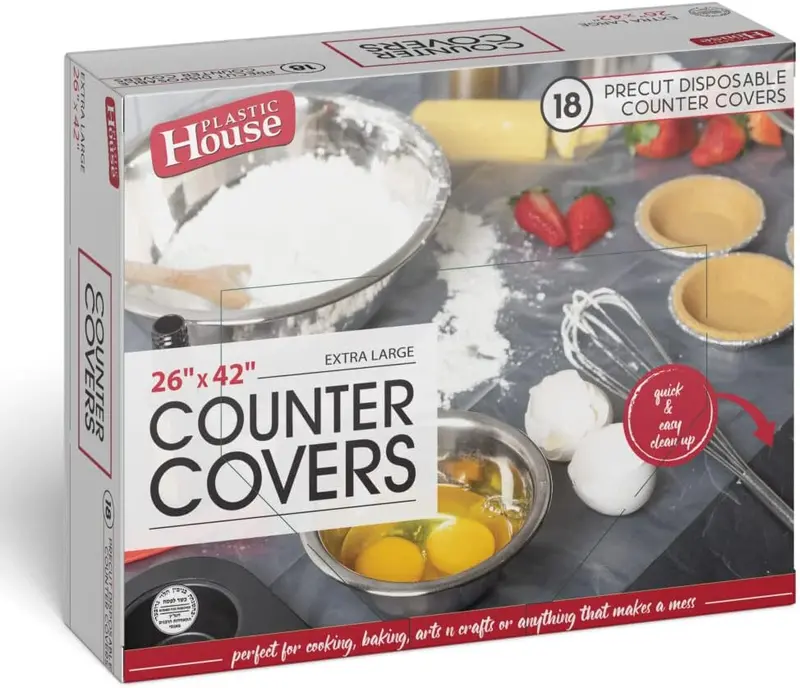 26" X 42" Extra-Large Disposable Plastic Counter Covers – Industrial Grade, 18 Per Roll 1
