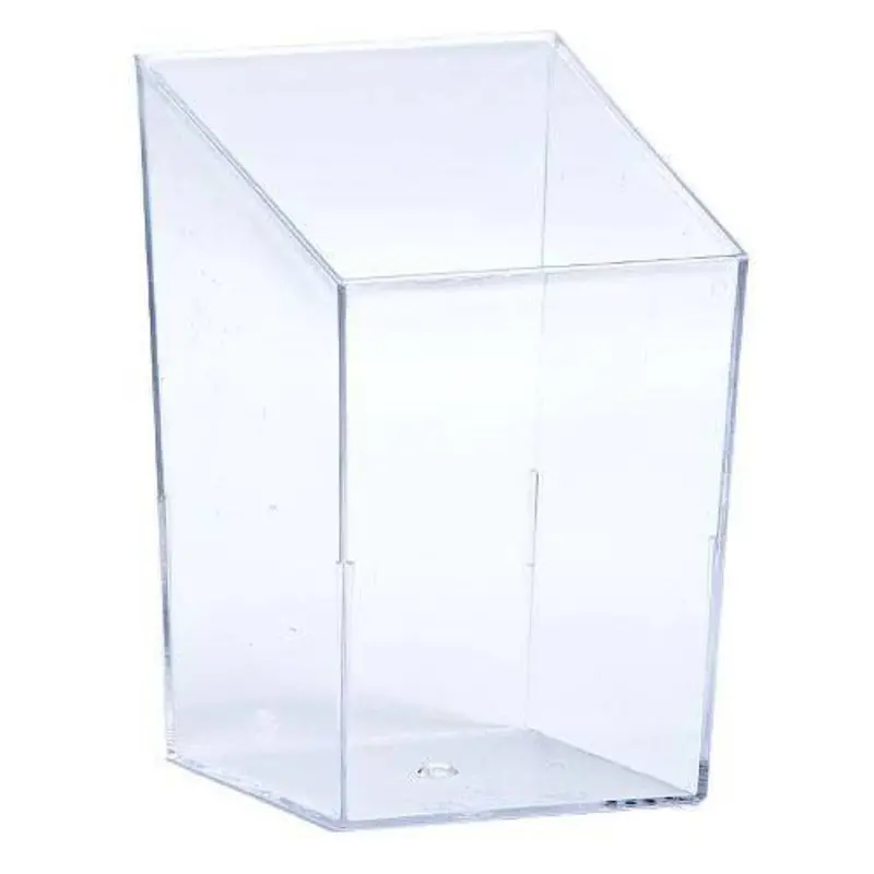 3.5 Oz Square Tower Mini Cup – Clear Stacked-Style Plastic 1
